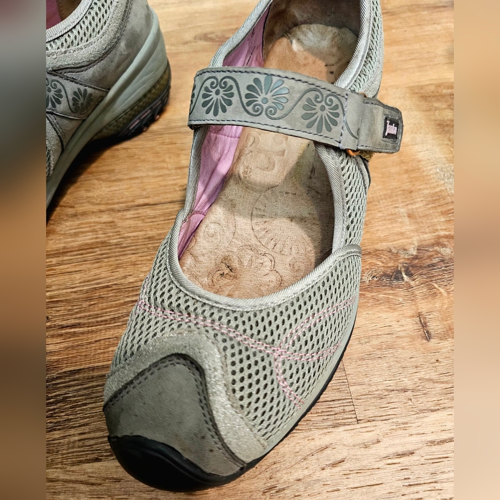 Jambu Taupe Mary Jane Shoes with Floral Strap